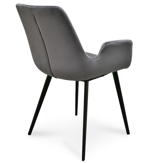 Ex Display - Set of 2 Alice Dining Chair - Dark Grey Velvet Dining Chair Sendo-Core   
