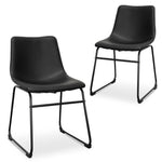 Set of 2 - Darcy Dining Chair - Black PU Dining Chair Sendo-Core   