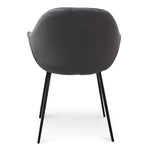 Ex Display - Cody Dining Chair - Antique Black and Charcoal Velvet Dining Chair Sendo-Core