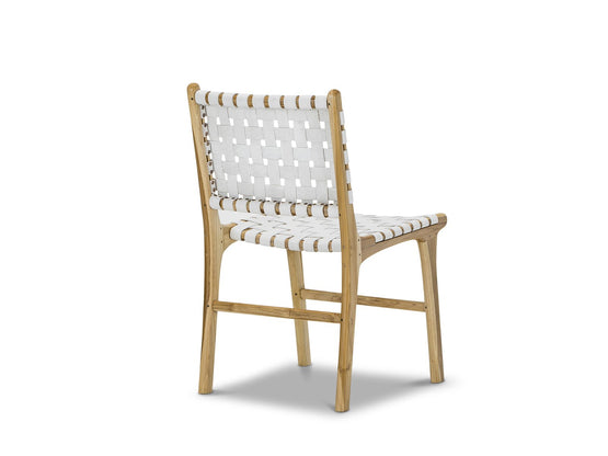 Set of 2 - Xander Leather Teak Dining Chair - White (Disabled) DC3246-EA