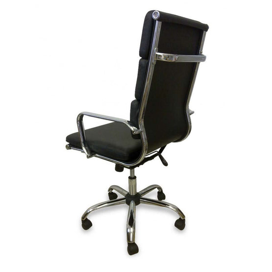 Aria High Back Office Chair - Black Leather OC110