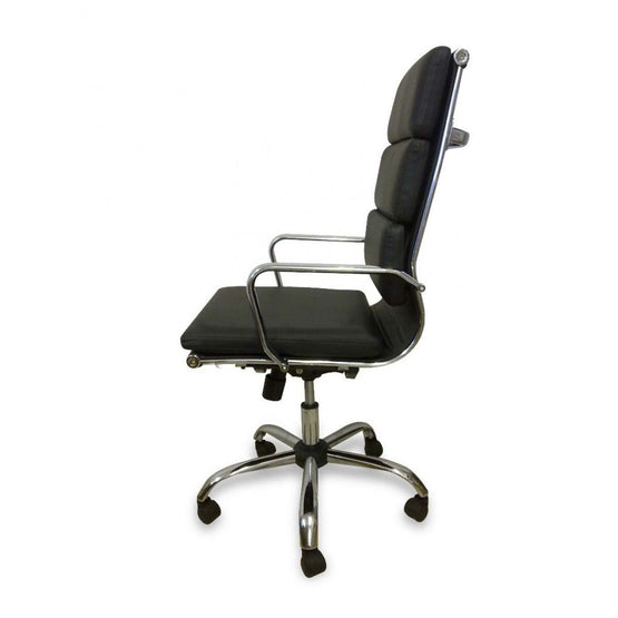 Aria High Back Office Chair - Black Leather OC110