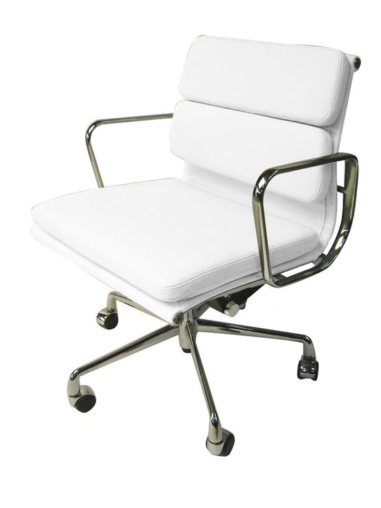 Ashton Low Back Office Chair - White Leather OC103W