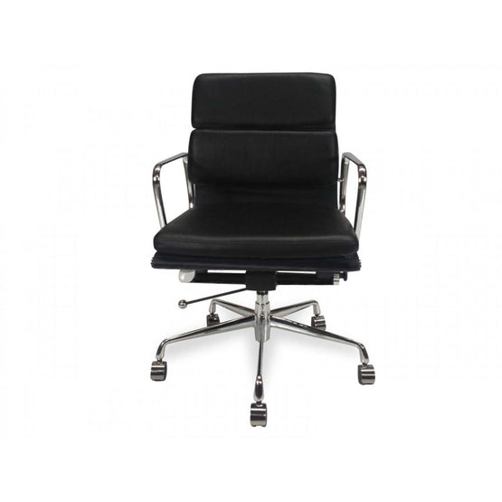 Ashton Low Back Office Chair - Black Leather OC103