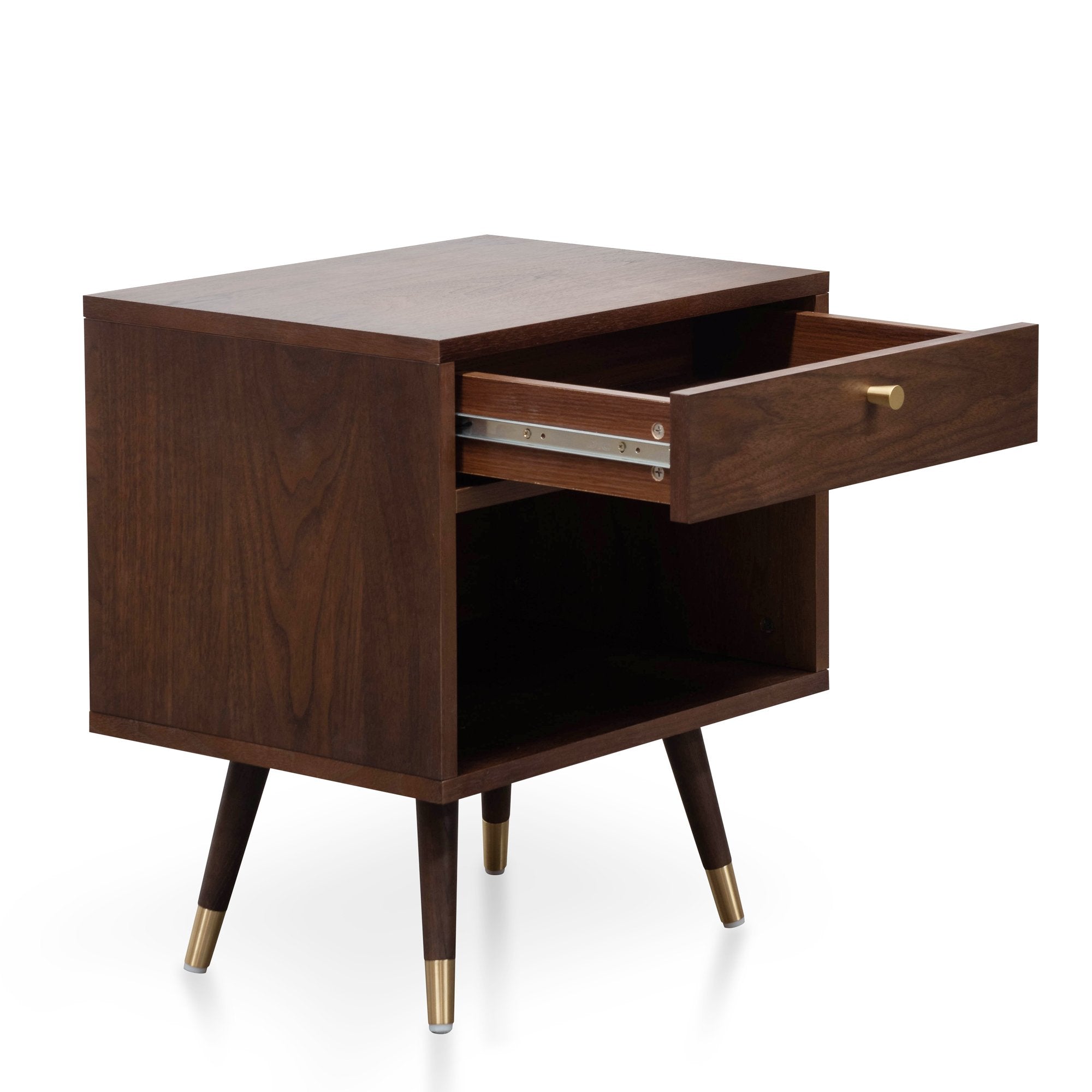 Ex Display - Tasha Wooden Bedside Table - Walnut Bedside Table KD-Core