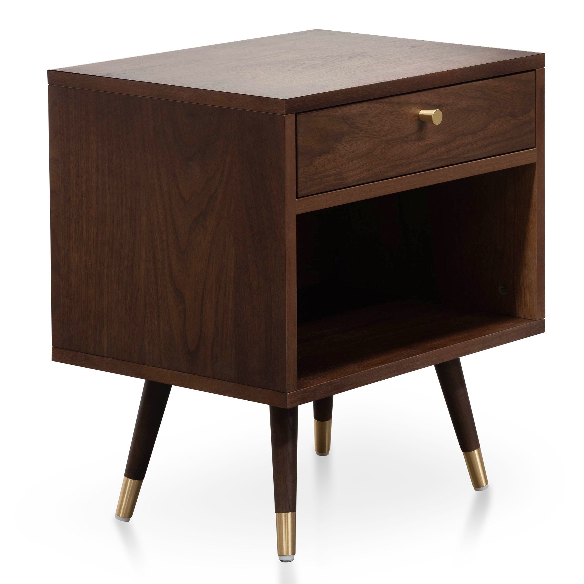 Ex Display - Tasha Wooden Bedside Table - Walnut Bedside Table KD-Core