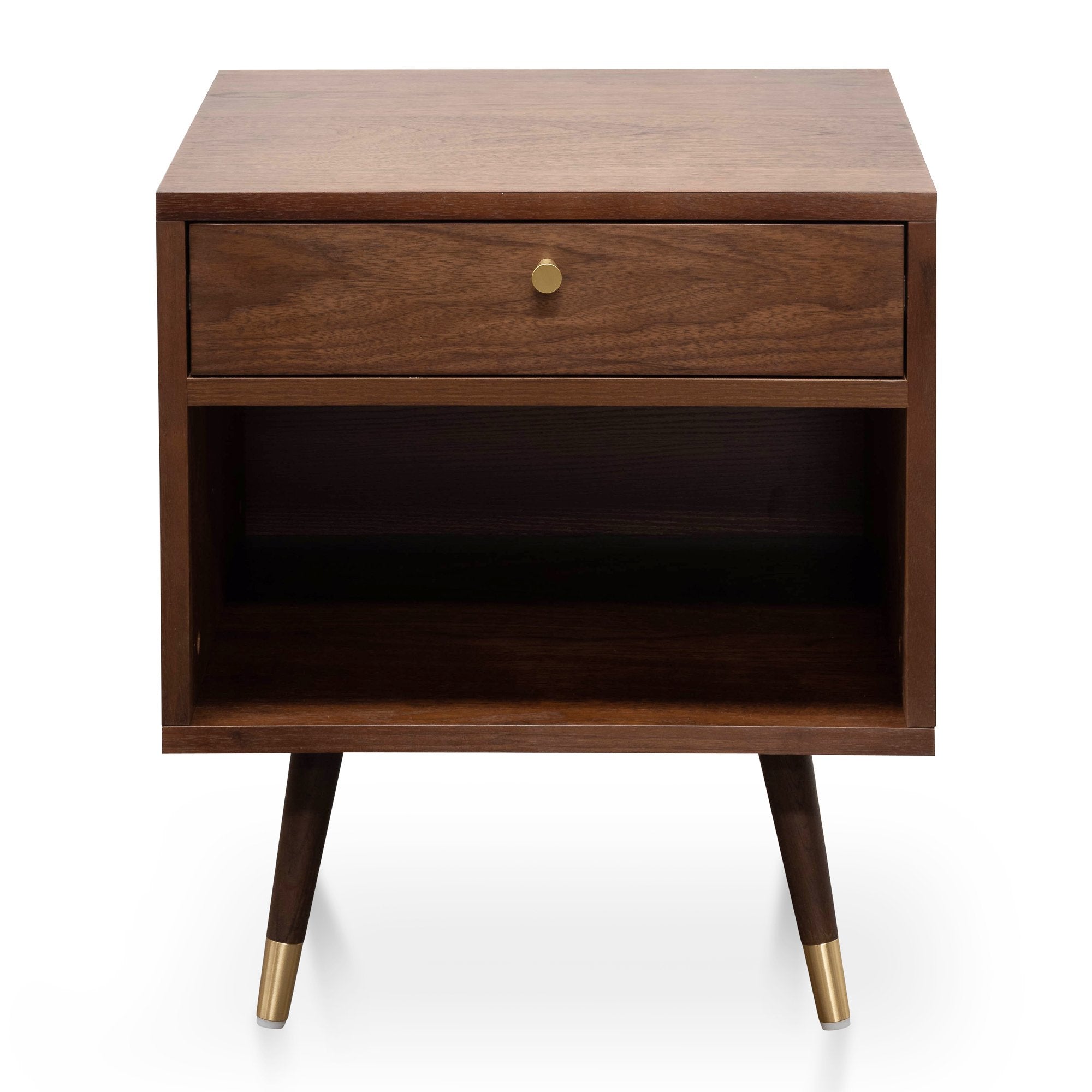 Ex Display - Tasha Wooden Bedside Table - Walnut Bedside Table KD-Core