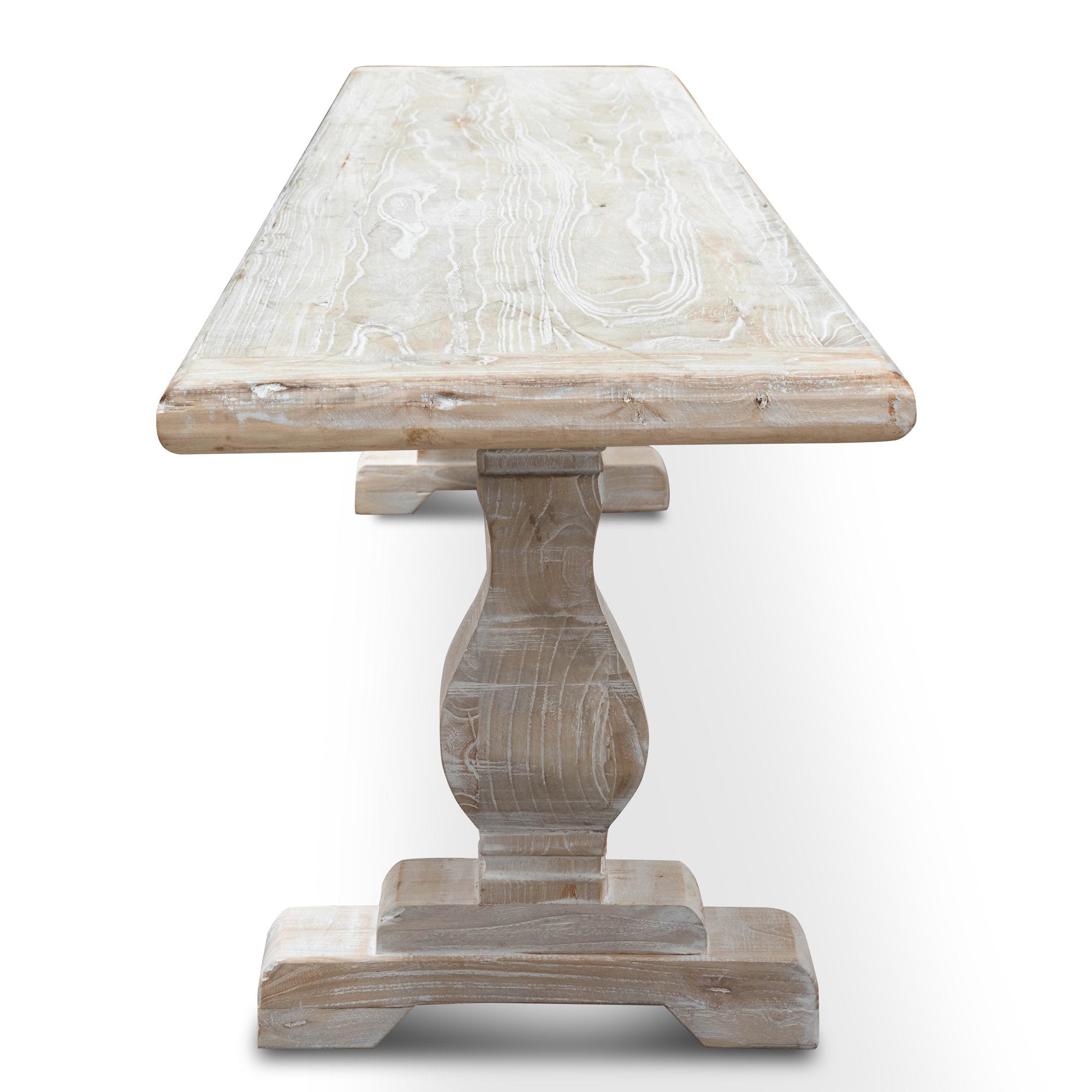 Titan Reclaimed 2m ELM Wood Bench - White Washed Dining Bench Reclaimed-Core