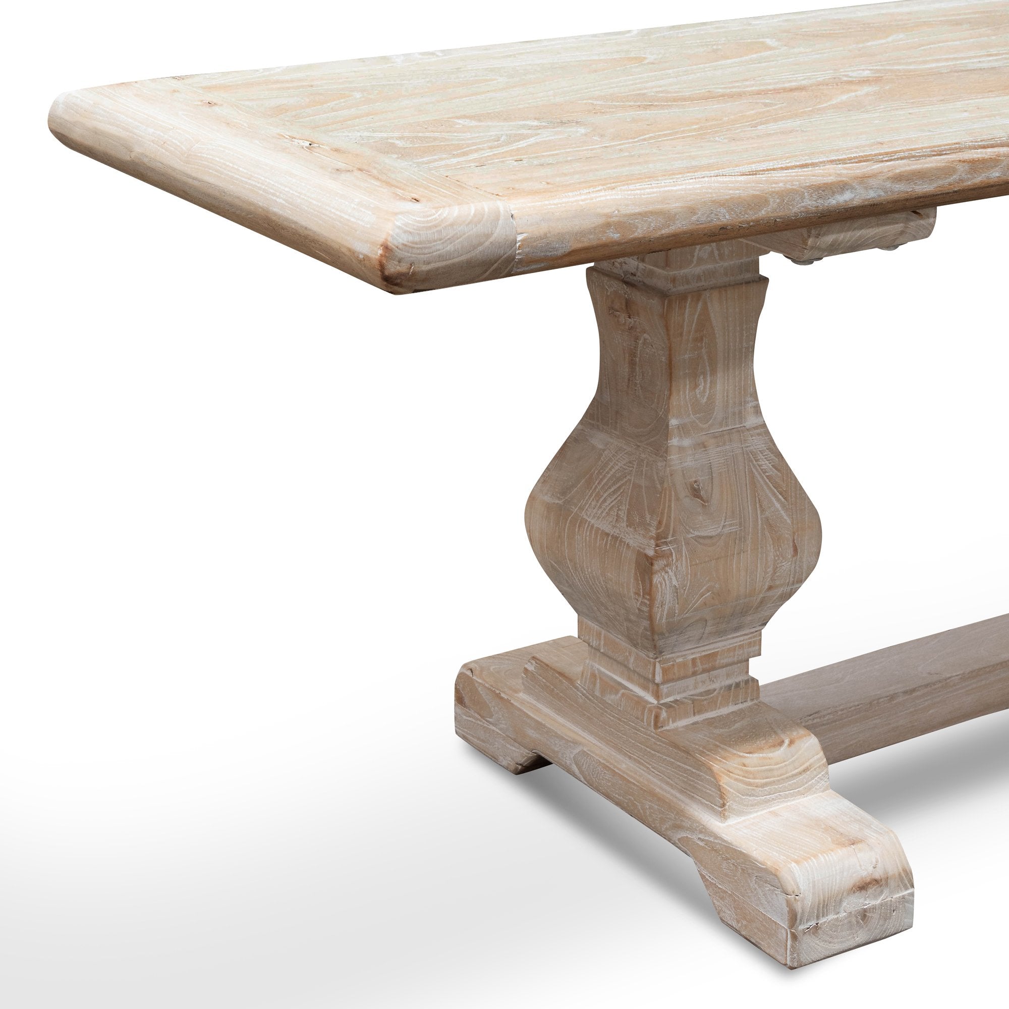 Titan Reclaimed 2m ELM Wood Bench - White Washed Dining Bench Reclaimed-Core