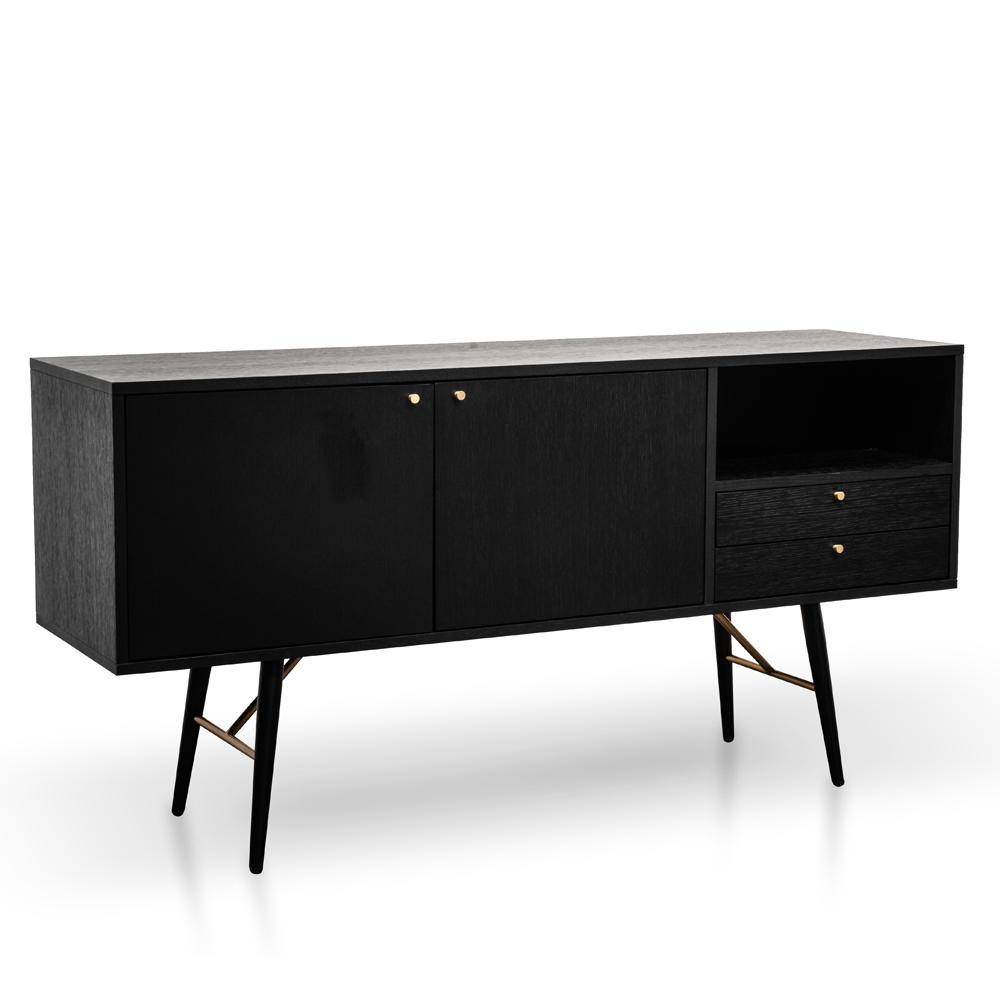 Trent 1.6m Wooden Buffet Unit- Black - Last One Buffet & Sideboard Dwood-Core   