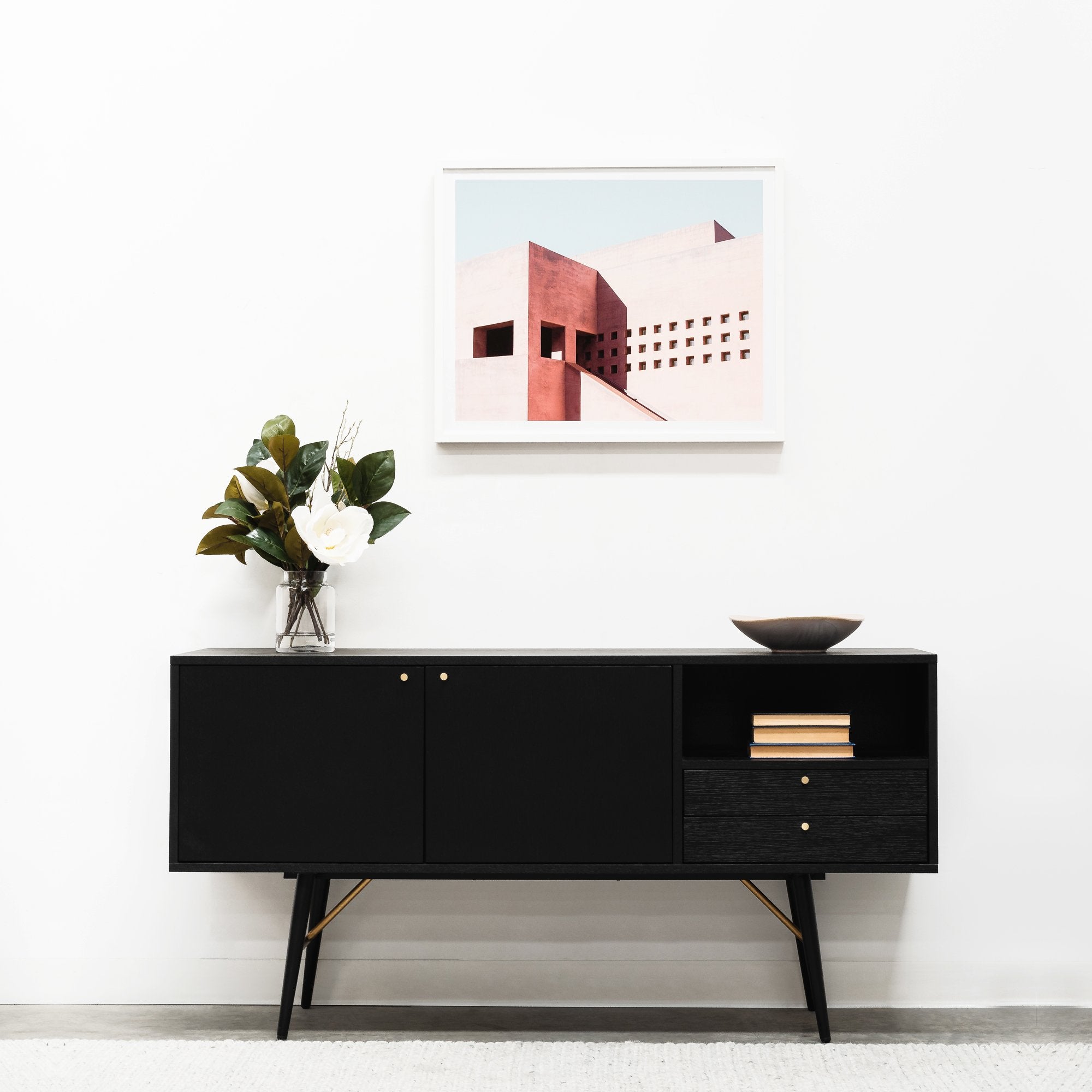 Trent 1.6m Wooden Buffet Unit- Black - Last One Buffet & Sideboard Dwood-Core   