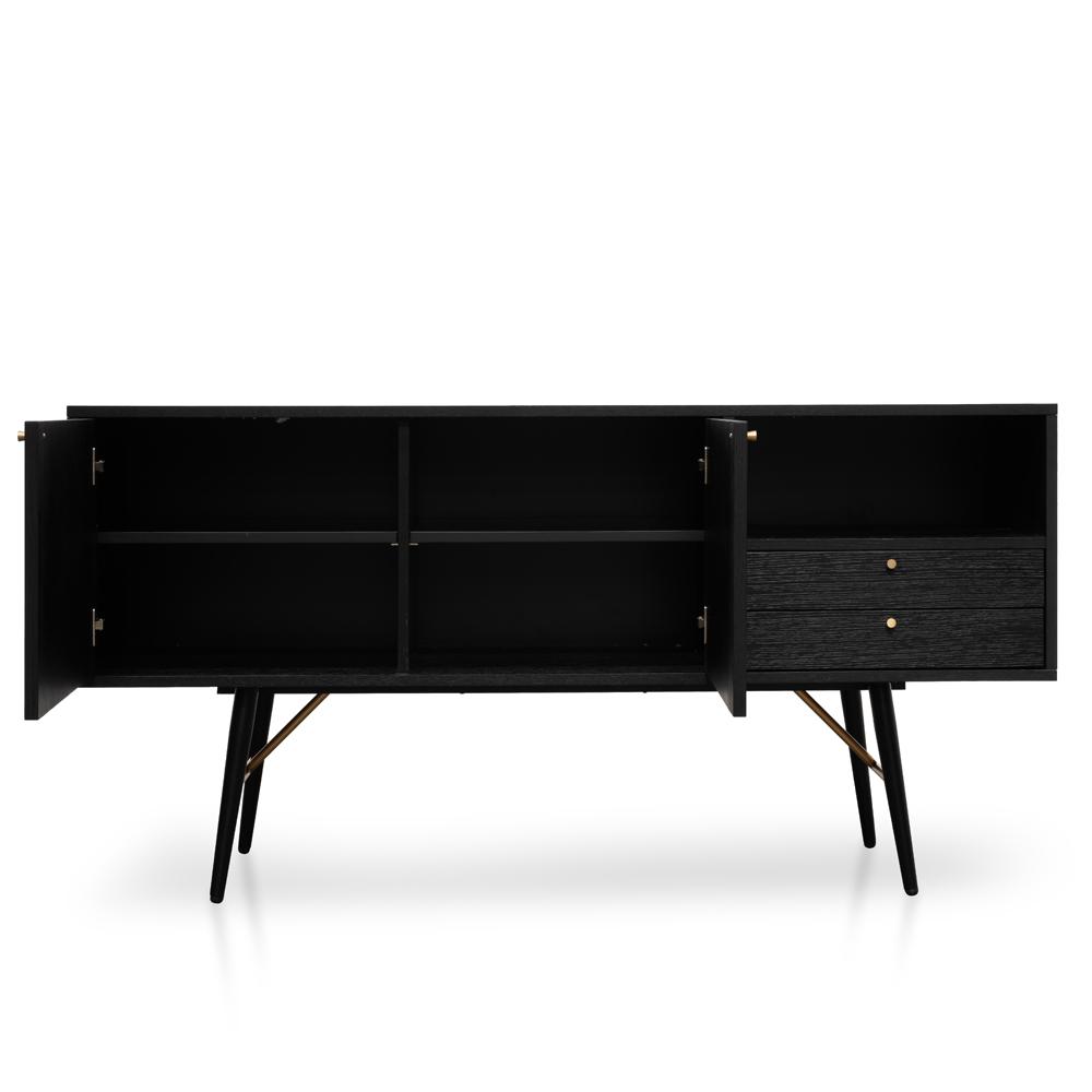 Trent 1.6m Wooden Buffet Unit- Black - Last One Buffet & Sideboard Dwood-Core   