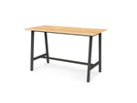 Trestle 1.8m Solid Timber Top Bar Table - Black Frame OT3354-OL