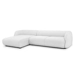 Troy 3 Seater Left Chaise Fabric Sofa - Light Texture Grey - Last One Chaise Lounge Original Sofa-Core   