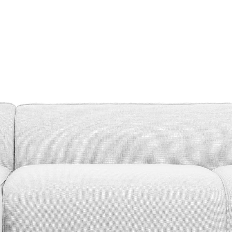 Troy 3 Seater Left Chaise Fabric Sofa - Light Texture Grey - Last One Chaise Lounge Original Sofa-Core   
