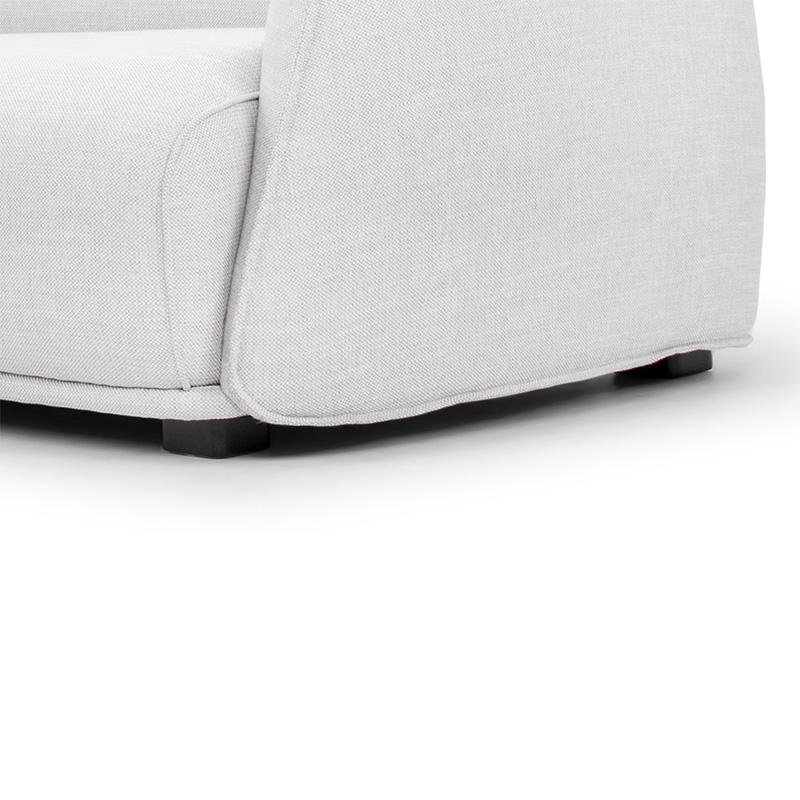 Troy 3 Seater Left Chaise Fabric Sofa - Light Texture Grey - Last One Chaise Lounge Original Sofa-Core   