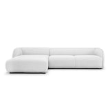 Troy 3 Seater Left Chaise Fabric Sofa - Light Texture Grey - Last One Chaise Lounge Original Sofa-Core   