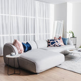 Troy 3 Seater Left Chaise Fabric Sofa - Light Texture Grey - Last One Chaise Lounge Original Sofa-Core   