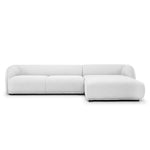 Troy 3 Seater Right Chaise Fabric Sofa - Light Texture Grey LC724
