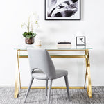 Vanessa 120cm Glass Home Office Desk - Brushed Gold Base OF2589-BS