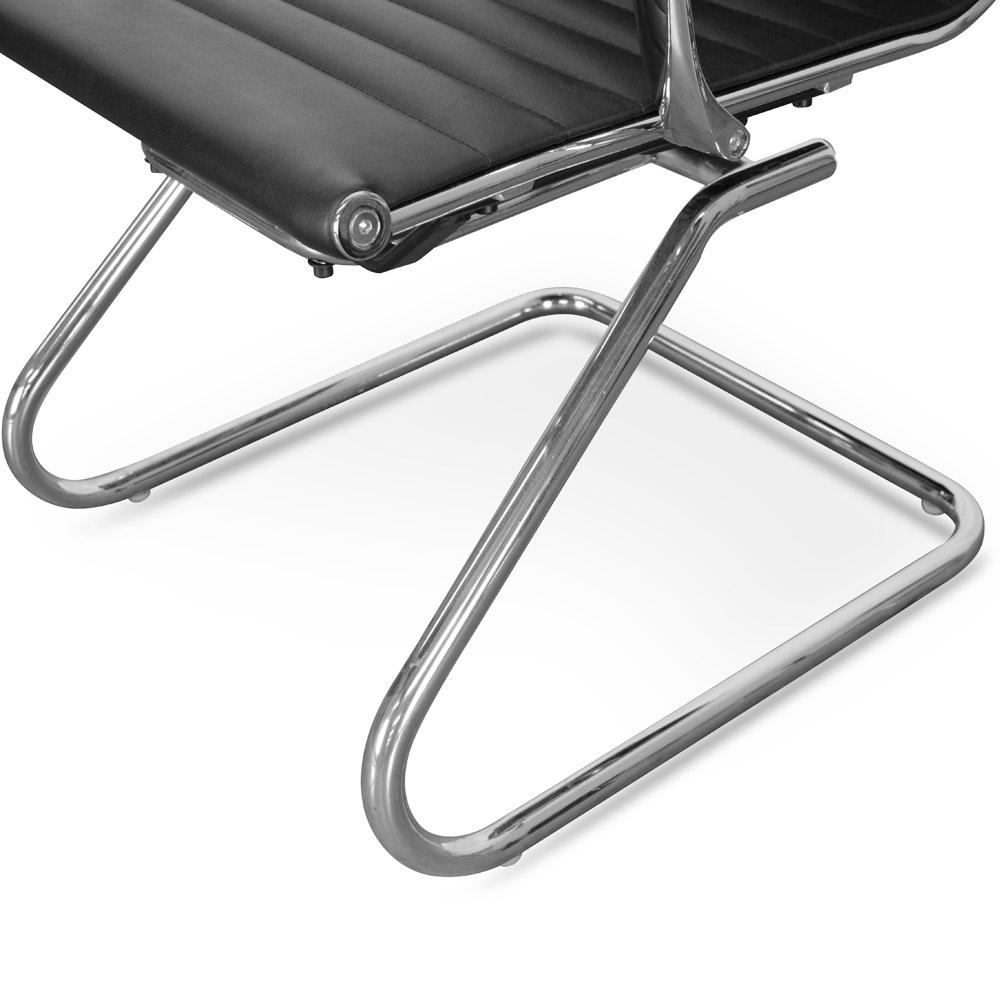 Charlie Visitor Office Chair - Black PU Office Chair Yus Furniture-Core   