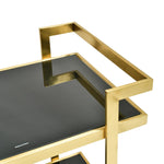 Walter Bar Cart - Tempered Glass - Gold  Base BR006-KS