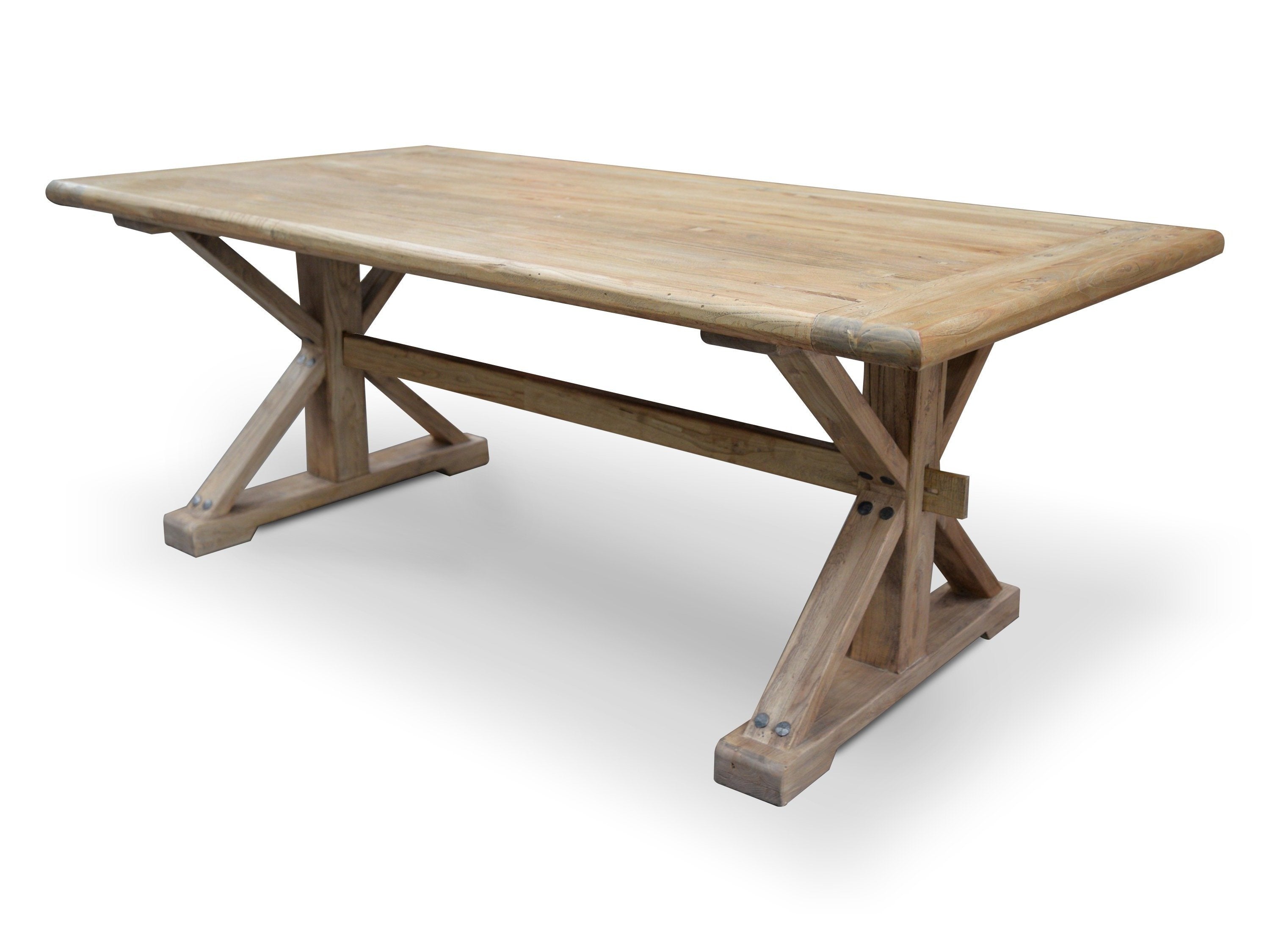Ex Display - Winston 2m Reclaimed Elm Wood Dining Table - Rustic Natural Dining Table Reclaimed-Core