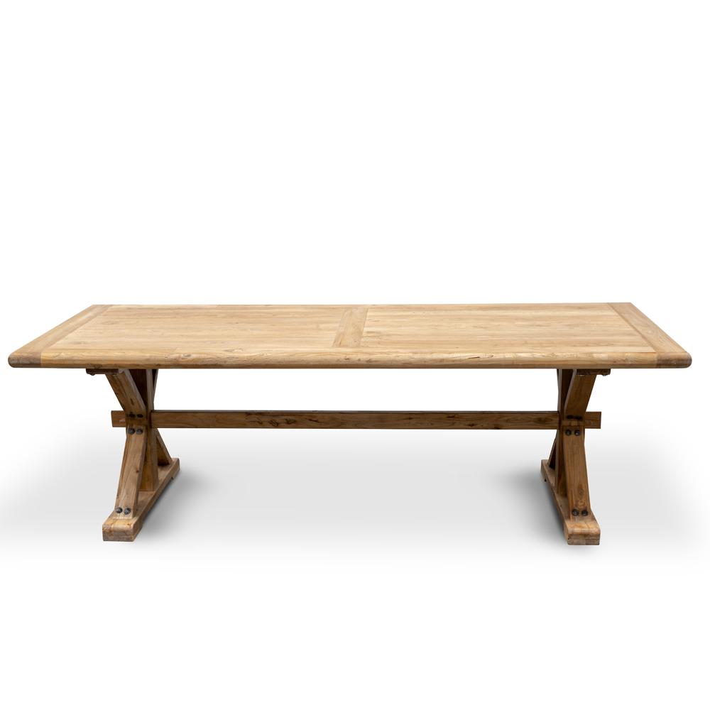 Ex Display - Winston Reclaimed 2.4m Elm Wood Dining Table - Rustic Natural Dining Table Reclaimed-Core