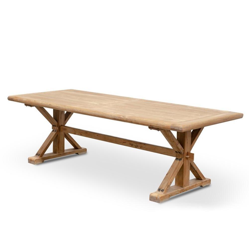 Winston Reclaimed 2.4m Elm Wood Dining Table - Rustic Natural