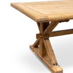 Winston Reclaimed 2.4m Elm Wood Dining Table - Rustic Natural Dining Table Reclaimed-Core   
