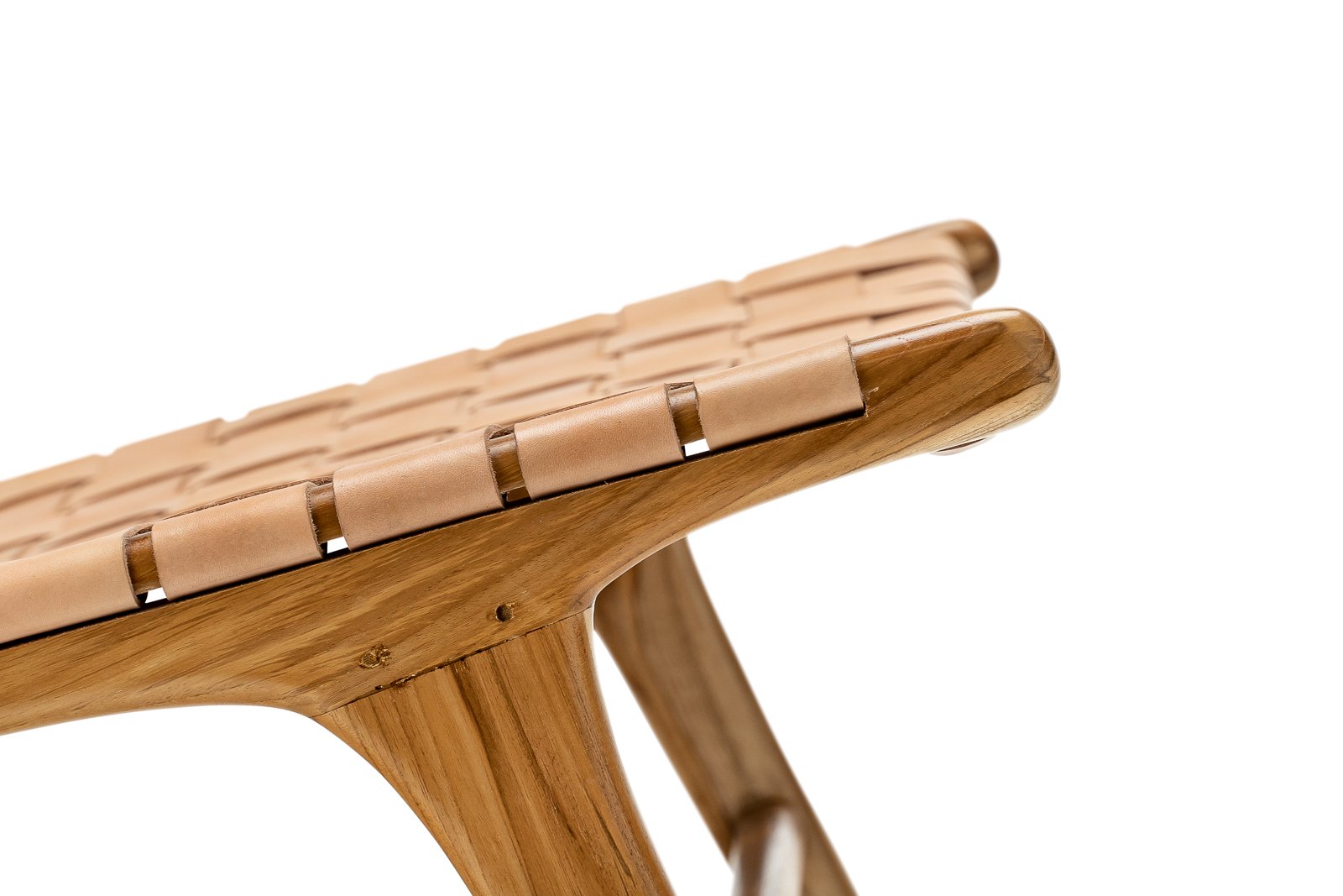 Xander Leather Teak Lounge Chair - Tan Lounge Chair Eastern-Local