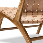 Xander Leather Teak Lounge Chair - Tan Lounge Chair Eastern-Local