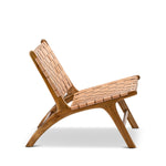 Xander Leather Teak Lounge Chair - Tan Lounge Chair Eastern-Local