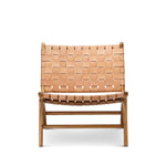 Xander Leather Teak Lounge Chair - Tan Lounge Chair Eastern-Local