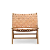 Xander Leather Teak Lounge Chair - Tan Lounge Chair Eastern-Local