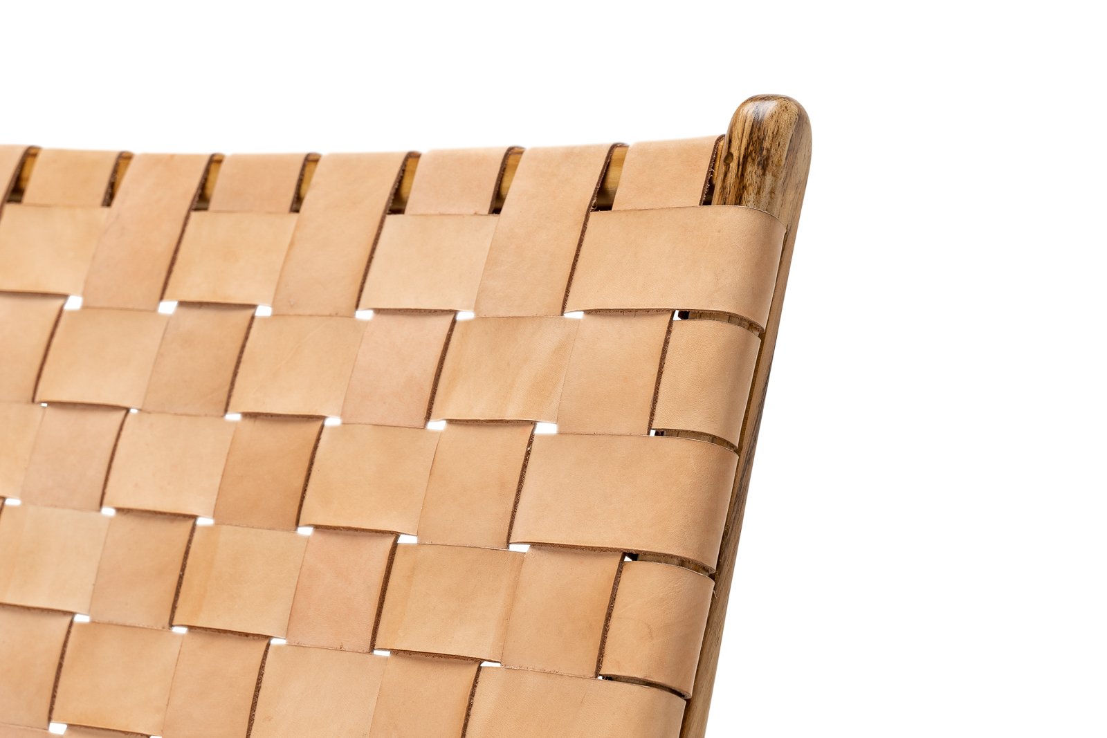 Xander Leather Teak Lounge Chair - Tan Lounge Chair Eastern-Local