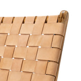 Xander Leather Teak Lounge Chair - Tan Lounge Chair Eastern-Local