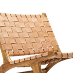 Xander Leather Teak Lounge Chair - Tan Lounge Chair Eastern-Local
