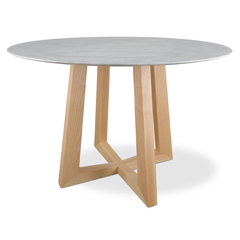 Ex Display - Zodiac 1.15m Round Marble Dining Table - Natural Dining Table Swady-Core