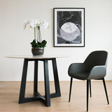 Zodiac 1.15m Round Marble Dining Table - Black Base Dining Table Swady-Core   
