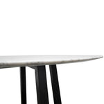 Zodiac 1.15m Round Marble Dining Table - Black Base Dining Table Swady-Core   