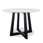 Zodiac 1.15m Round Marble Dining Table - Black Base Dining Table Swady-Core   