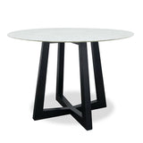 Zodiac 1.15m Round Marble Dining Table - Black Base Dining Table Swady-Core   
