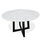 Zodiac 1.15m Round Marble Dining Table - Black Base Dining Table Swady-Core   