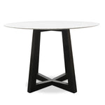 Zodiac 1.15m Round Marble Dining Table - Black Base Dining Table Swady-Core   