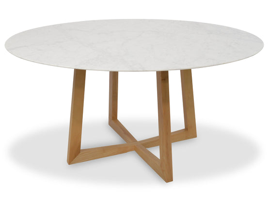 Zodiac 1.5m Round Marble Dining Table - Natural DT972